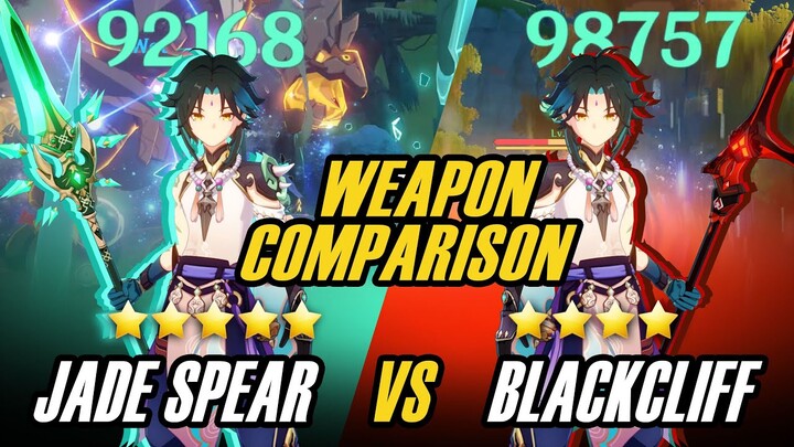 Xiao Best Weapon Comparison - Primordial Jade Spear VS Black Cliff - Genshin Impact