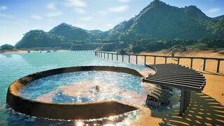 Mosasaurus Lagoon - 3 Different Mosasaurus & Indominus Rex - JWE Expanded Islands Mod (4K 60FPS)
