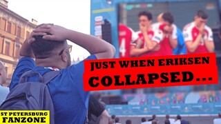 THOUSANDS OF PEOPLE REACTION TO CHRISTIAN ERIKSEN COLLAPSE | SAINT PETERSBURG FAN ZONE 12 JUNE 2021