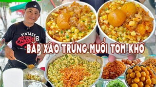 Thật sự "choáng ngợp" với hộp bắp xào trứng muối tôm khô đầy ắp topping thơm ngon| Địa điểm ăn uống