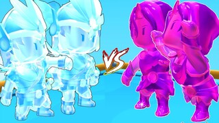 DUELO DAS NOVAS SKINS ESPECIAIS NO STUMBLE GUYS (AMETHYST NYX vs FROZEN VALKYRIE)