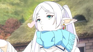 Frieren blows flying kiss to Himmel and Sein | Frieren: Beyond Journey's End Episode 13