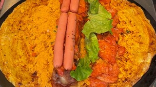 Tantang pancake obsesif-kompulsif senilai 100 yuan, penuh daging dan sangat padat