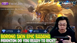 BORONG SKIN EPIC BADANG FIST OF ZEN & EFEK ELIMINASI CALAMITY - MOONTON LANGSUNG KAYA MENDADAK!