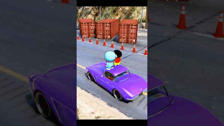 Shinchan & Doraemon Opening Containers😱 #dominator_yt  #gta5telugu #shorts #gta5shorts #shinchan