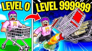 WE SPEND *100,000 ROBUX* In ROBLOX SHOPPING CART SIMULATOR!? (MAX LEVEL!)