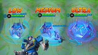 Popol & Kupa | Soundwaves Transformers Skin in Different Graphics Settings | MLBB Comparison