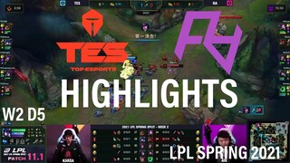 Highlight TES vs RA All Game LPL Mùa Xuân 2021 | LPL Spring 2021 | Top Esports vs Rare Atom