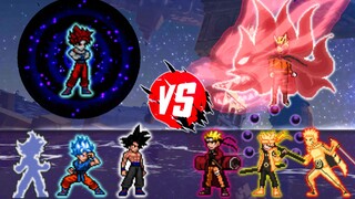 【MUGEN】Team Goku VS Team Uzumaki Naruto【1080P】【60fps】