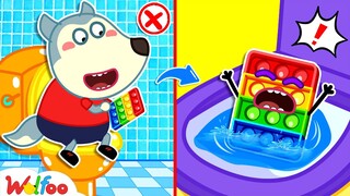 Wolfoo! Don't Play Pop It While Going Potty - Potty Training - Kids Good Habits | Wolfoo Channel