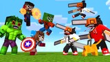 Monster School : Spider Man x Hulk Chainsaw Man Revenge - Minecraft Animation