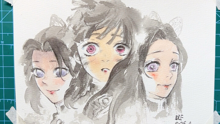 Demon Slayer: Hand-Drawn Quick Sketches of the Three Sisters