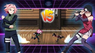 Sakura Vs Sarada | Jump Force MUGEN v7 | Sarada Uchiha Vs Sakura Haruno