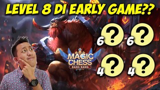 Teknik Level 8 di EARLY GAME!! Maen ROLL ATAS pake kombo TERBAIK 66442!! | Magic Chess Indonesia