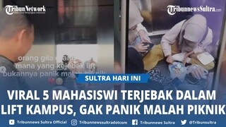 Video Viral Mahasiswa Terjebak di Dalam Lift, Gak Panik Malah Asyik Piknik hingga Makan Bekal