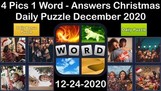 4 Pics 1 Word - Christmas - 24 December 2020 - Daily Puzzle + Daily Bonus Puzzle -Answer-Walkthrough