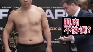 Boxer's chest and abdominal muscles and fat