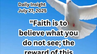 Daily Insight July 27, 2025 #faith #Saints  #Insight