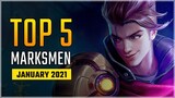 Top 5 Best Marksman in January 2021 | Claude still in the META!  Mobile Legends