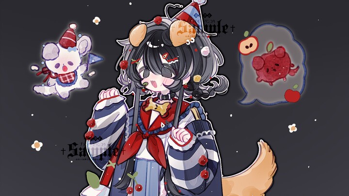 【Proses melukis】Anak anjing apel ✧੯•́໒꒱