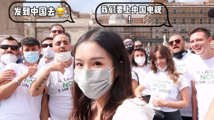 Nhiều nơi tại Ý bùng nổ biểu tình, tôi bị nhầm là phóng viên và bị vây quanh chỉ vì người biểu tình 