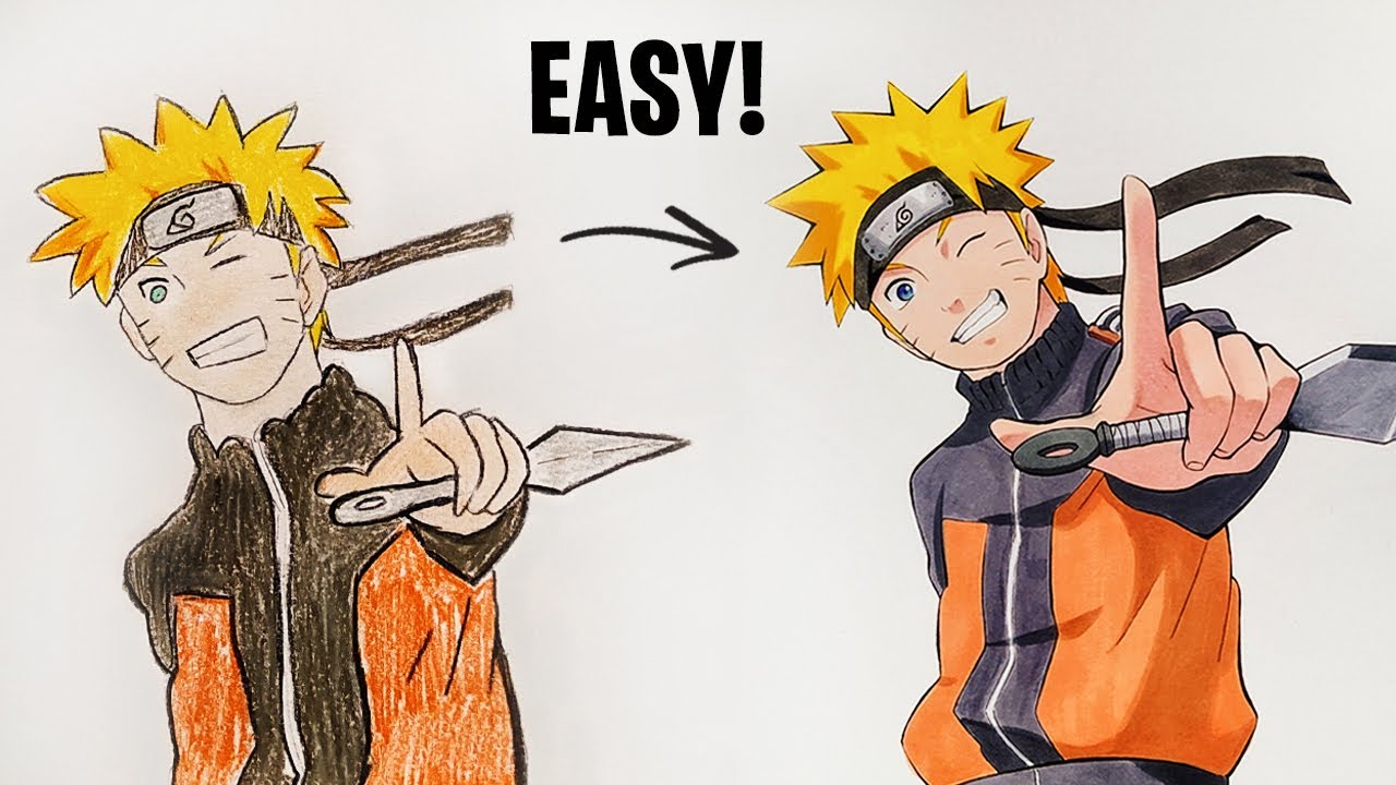 Easy Anime Draw / How To Drawing Anime Naruto Easy Tutorial / Anime Sketch  Art / M.A Drawings - BiliBili