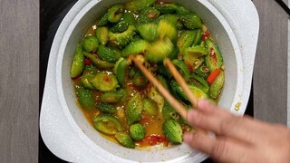 Món chay./.khổ qua kho sả ớt mì căn.