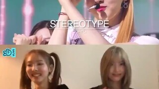林娜琏 & MOMO观看《STAYC - STEREOTYPE》打歌舞台
