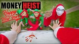MONEY HEIST Protect Santa Fighting ELF Zombie ( Parkour POV LIVE ACTION )| B2F | Last Christmas 2023