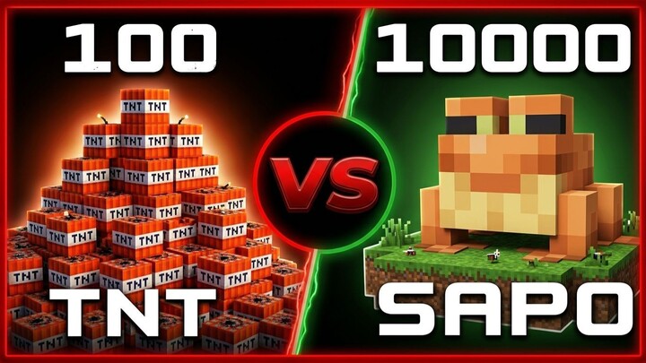 minecraft 100 TNT VS 10000 SaPo
