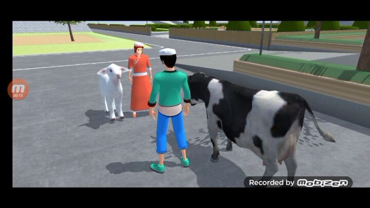 Drama Koete SMP sakura school simulator | ejojo dan wither skeleton potong sapi ama kambing