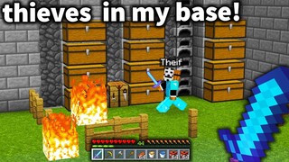 we CAUGHT these Minecraft Bandits STEALING from our Base!