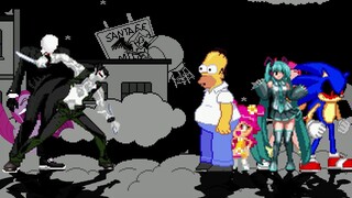 AN Mugen Request #1735: Jeff, Slenderman, Pinkamena, Sonic.exe VS Homer, Ami, Miku, Comet