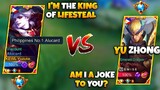YUZUKE VS TOP 1 GLOBAL YU ZHONG! WHO IS THE KING OF LIFESTEAL?!(INTENSE LIFESTEAL BATTLE!! )