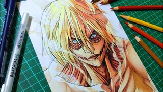 Drawing Female titan / Annie leonhart | Attack on titan / 進撃の巨人