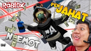 SAYA BUKAN PAHLAWAN NYEMOT!! SAYA ADALAH PENJAHAT NYEMOT!! Roblox Escape Bank [SUB INDO] ~Malings