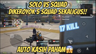 SOLO VS SQUAD TERBARBAR DIKEROYOK 5 SQUAD SEKALIGUS AUTO KASIH PAHAM!