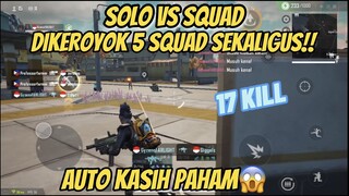 SOLO VS SQUAD TERBARBAR DIKEROYOK 5 SQUAD SEKALIGUS AUTO KASIH PAHAM!