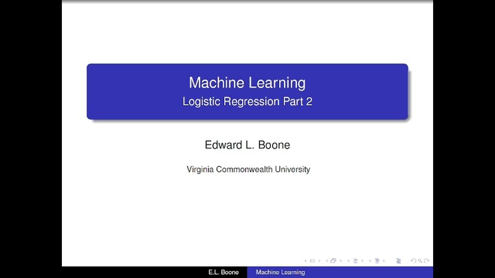 ML and AI:  Logistic Regression 2
