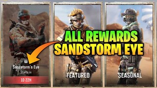 SANDSTORM EYE EVENT FREE REWARDS ALL REWARDS OTTER AND LOCUS INGANE VIEW CODM SEASON 4 COD MOBILE S4