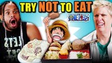 Try Not to Eat Challenge - One Piece Foods (Sanji's Seafood Risotto, Luffy's Meat, GumGum Fruit)