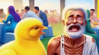 The chicken rescues the poor beggar
