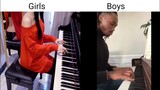 Girls VS Boys Playing Piano