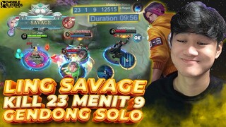 SOLO RANK PAKE LING MENIT 9 KILL 23 ! SIAPA BILANG SOLO ITU DARK SYSTEM ? - Mobile Legends