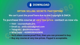 [https://Courses4sale.pro]Option Selling Secrets Mastermind