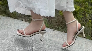 When I try on a new pair of shoes...