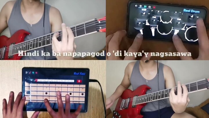 NAKAPAGTATAKA - SPONGECOLA / REAL DRUM COVER /BASS APP COVER /GUITAR COVER WITH LYRICS