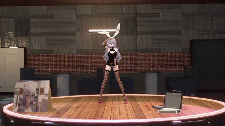 [MMD Bebek Besar/Solusi Kain] Bebek Sutra Hitam Bertelinga Kelinci—Ya Oh Ahhh Oh!