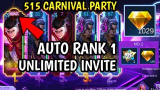 BUG AUTO RANK 1 (UNLIMITED INVITE)!! 515 CARNIVAL PARTY EVENT 2021 - Mobile Legends