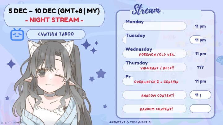 🐙 Live Schedule Up! ➡️ 5/12 - 10/12🐙 | MYVT [EN/BM/中文/KR/JP]